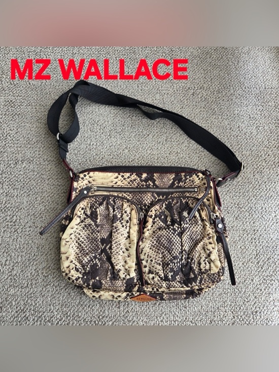MZ Wallace Handbags - NWOT MZ Wallace MIA Snake-Print Crossbody Bag in Beige and Black